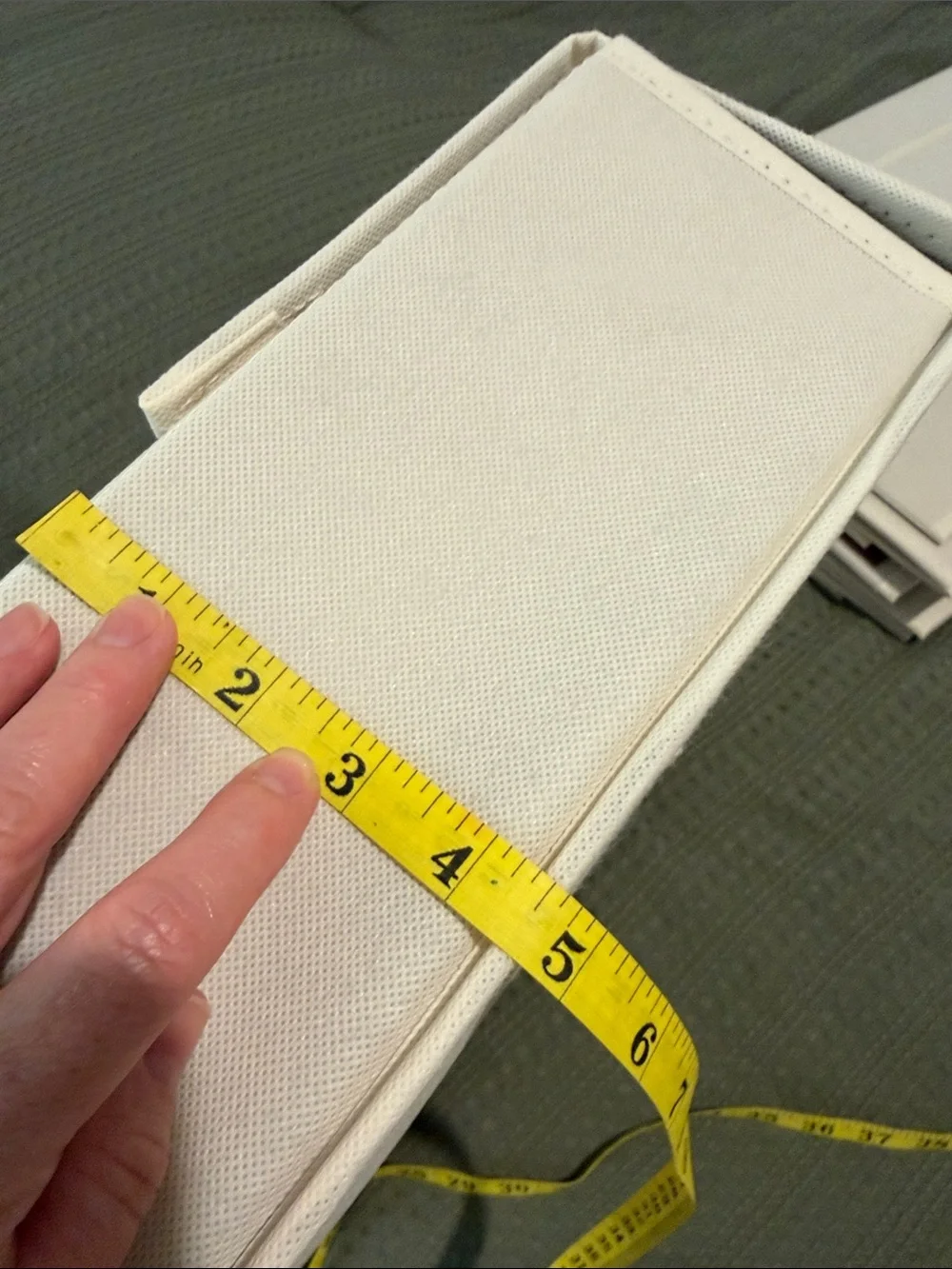 Set of 5 Cream Fabric Storage Binder with Brown Accent - Home Accents closet